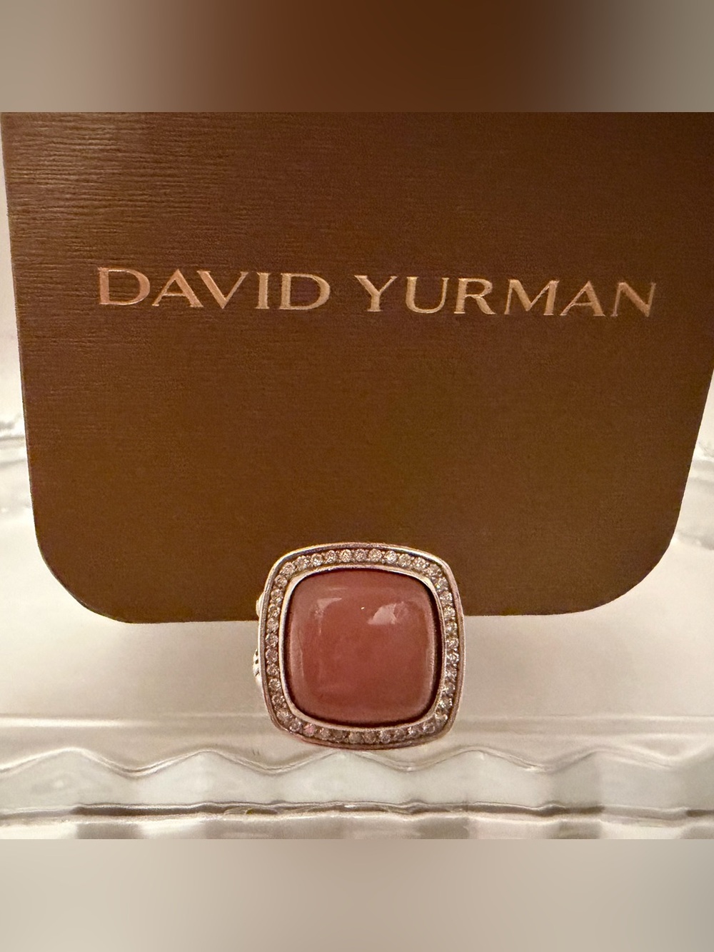David Yurman Guava Quartz Albion Ring with Diamonds 14mm